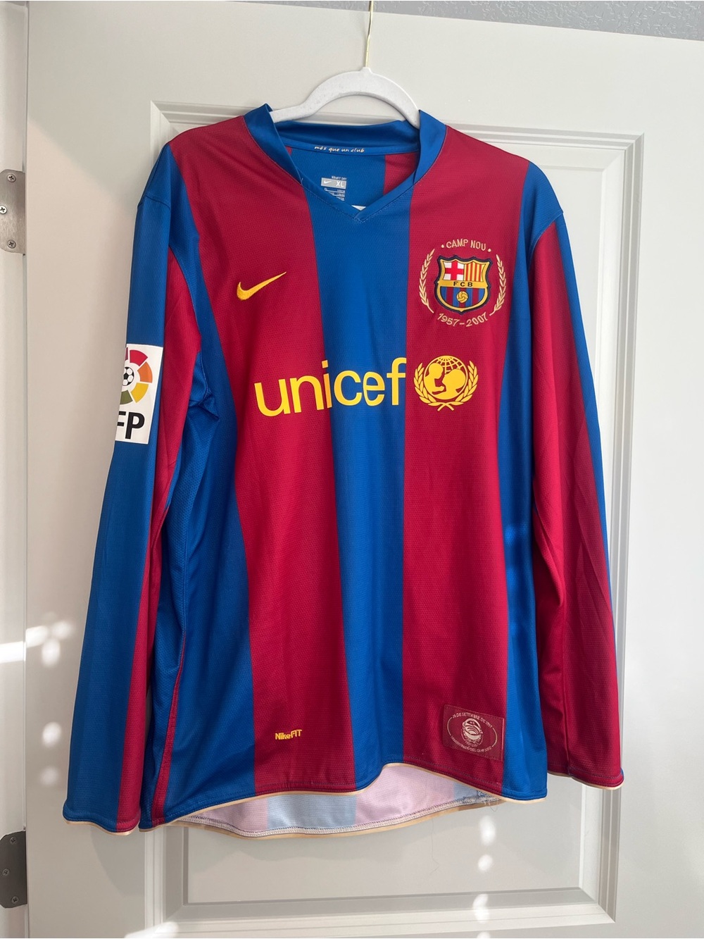 Nike FC Barcelona Long Sleeve Ronaldinho Jersey - Like New!